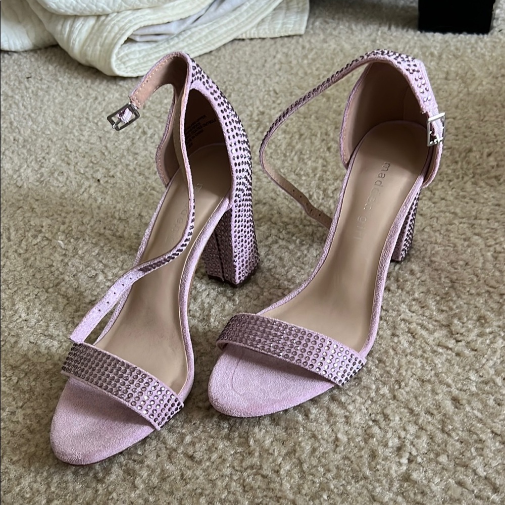 Madden Girl Light Pink Purple Rhinestone Heels